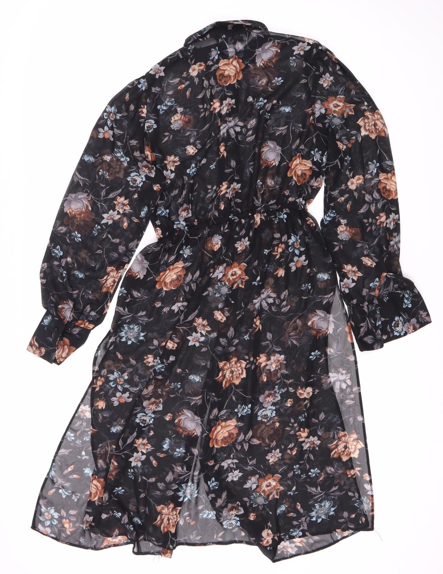 New Look Women's Black Floral Long Sleeve Dress