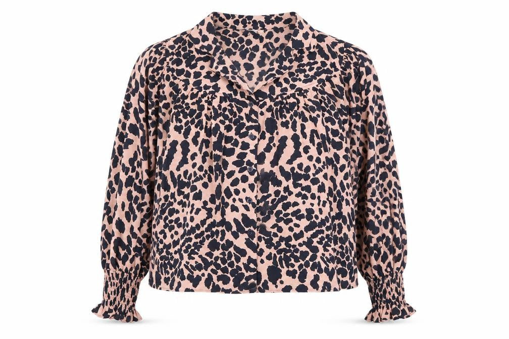 Topshop Women's Leopard Print Blouse, Size 6
