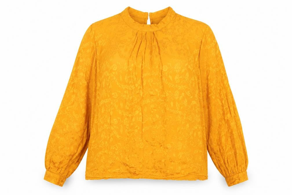 Topshop Yellow Blouse, Size 14, Long Sleeve, Women