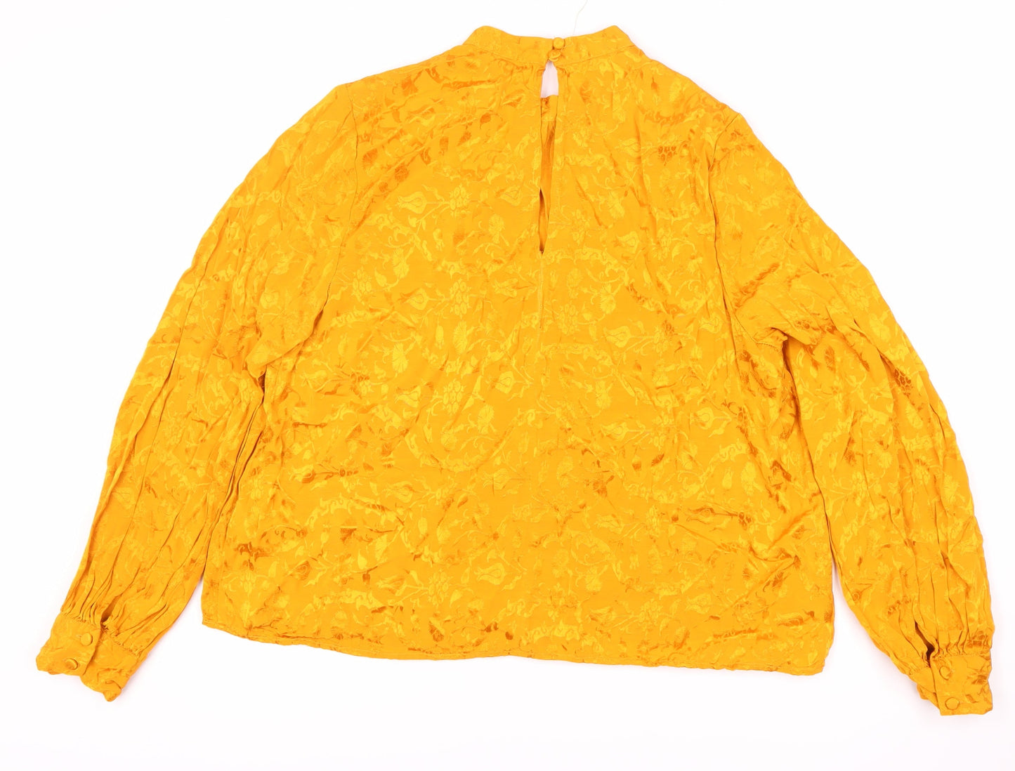 Topshop Yellow Blouse, Size 14, Long Sleeve, Women