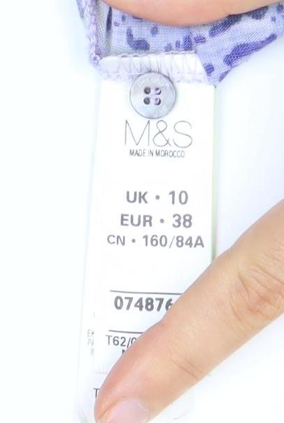 Marks and Spencer Women's Multicoloured Plaid Blouse, Size 10