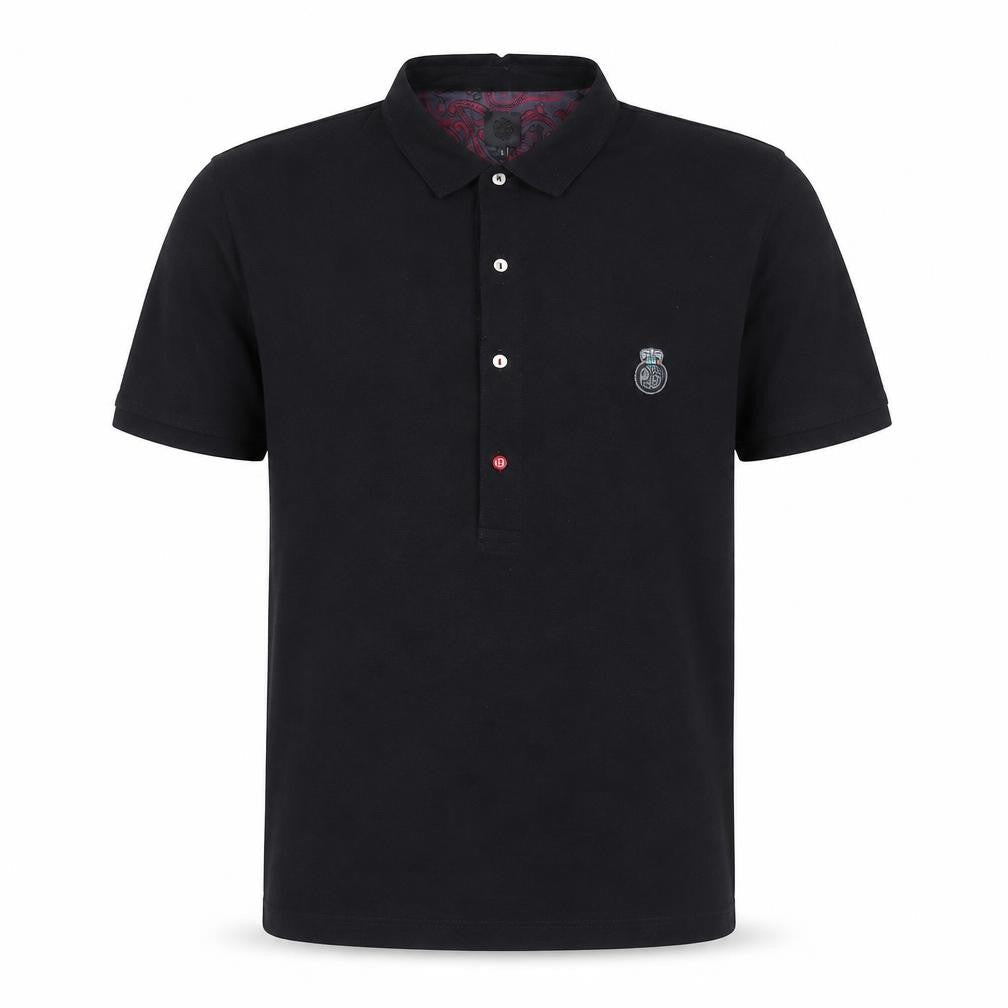 New Breed Mens Black Polo Shirt L Cotton Casual