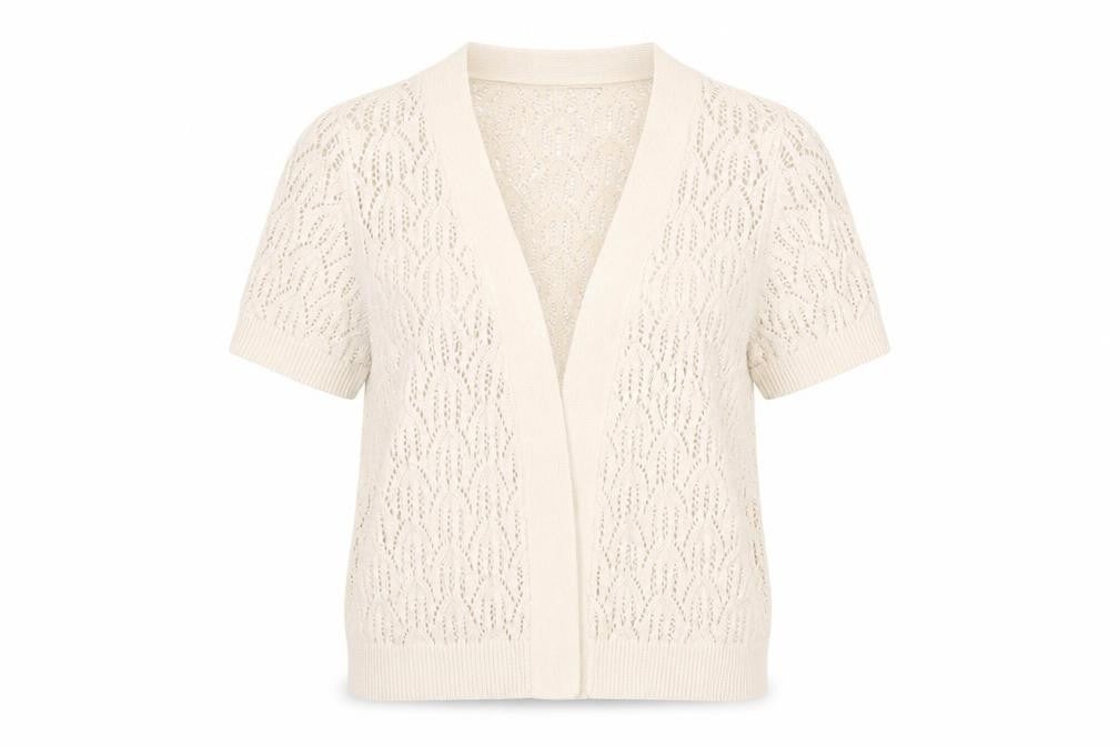 Casual Collection Women's Ivory Knit Cardigan Size 14