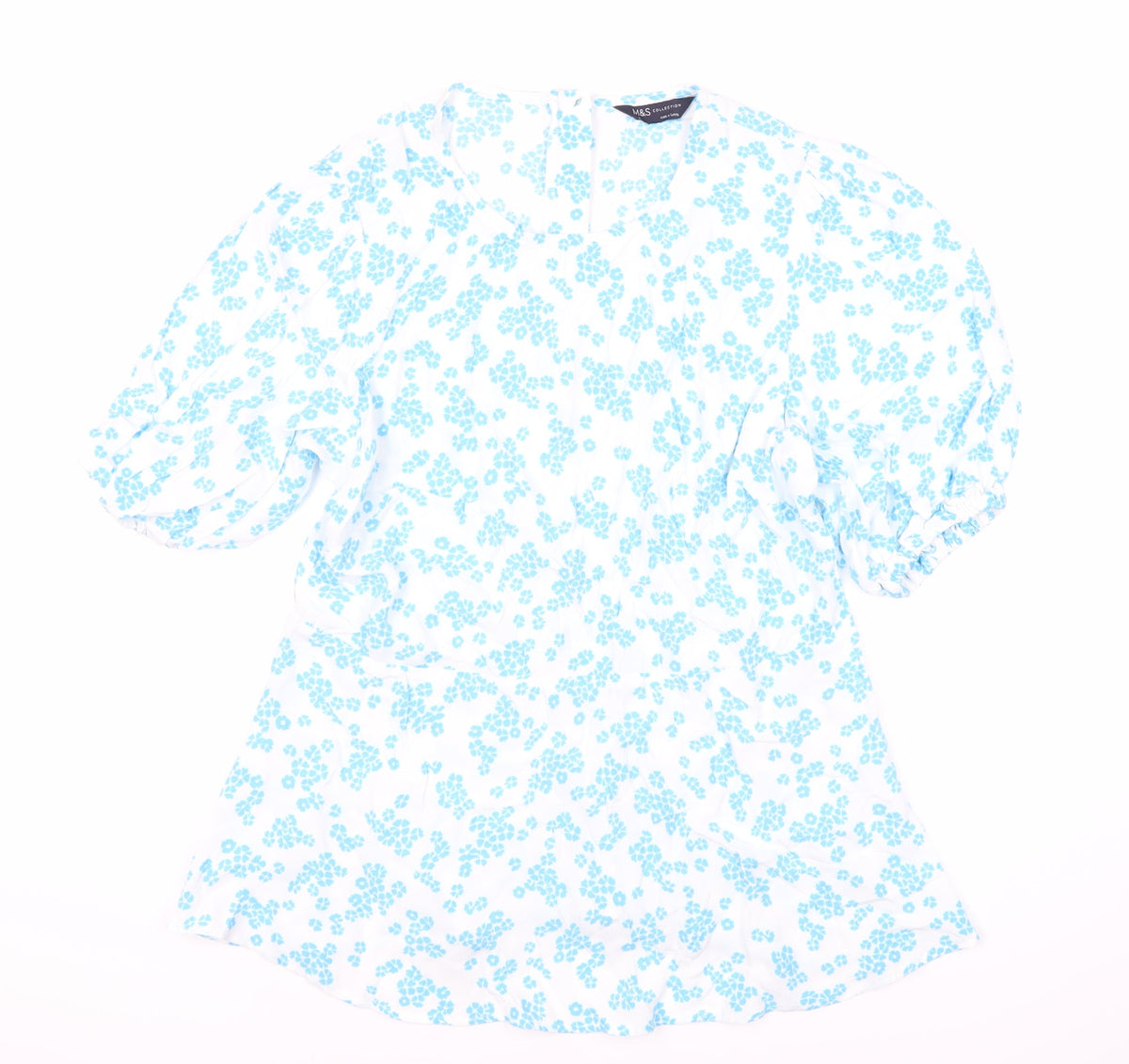 Marks & Spencer Women's Blue Floral Dress Size 12