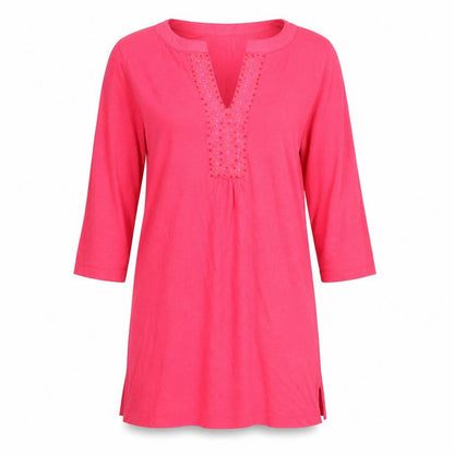 Peach Women's Pink Blouse Tunic Size 8 Embroidered