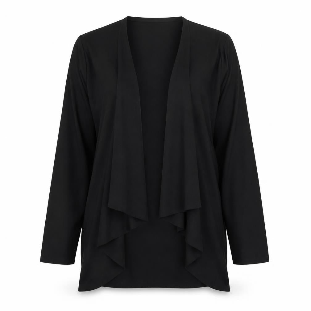 KimiKa Women's Black Open Front Cardigan Medium