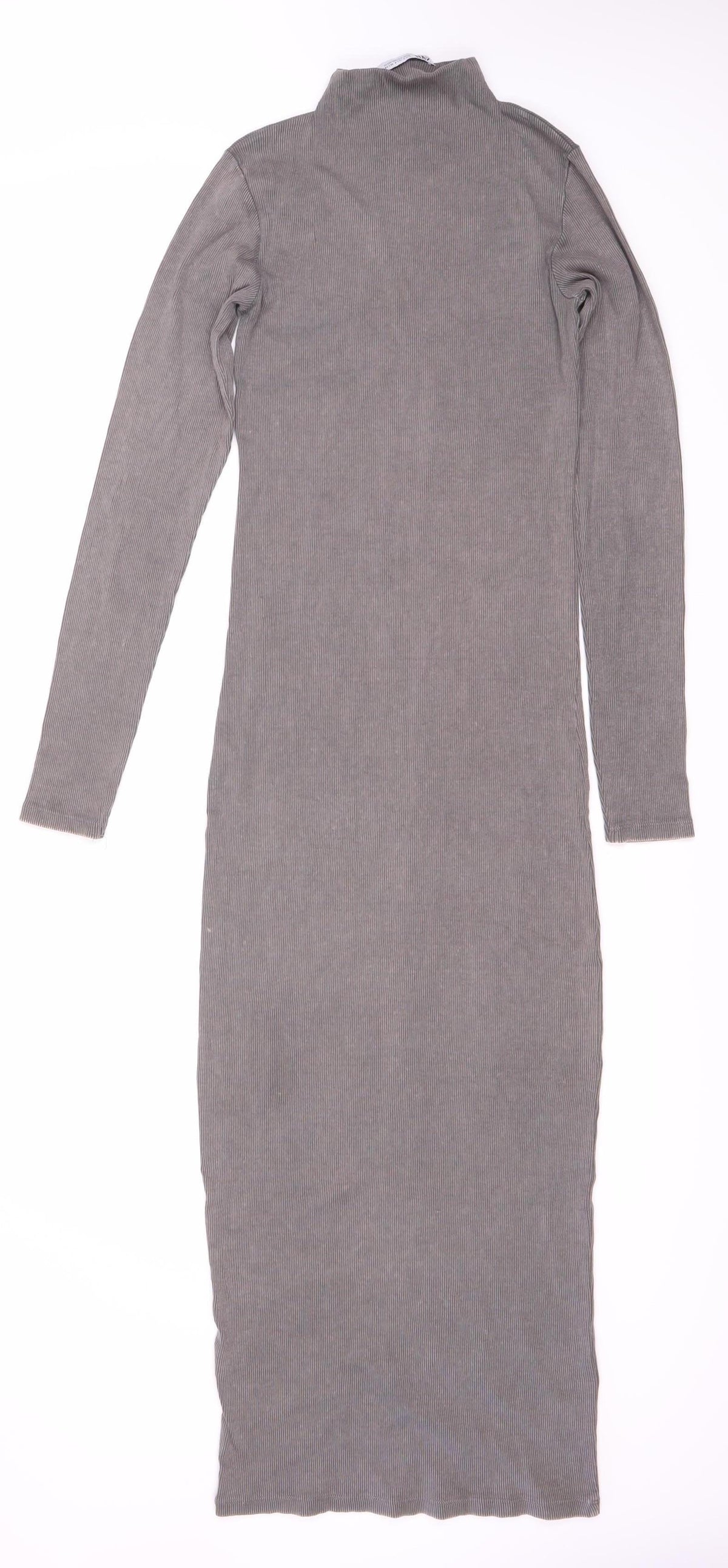 Zara Women's Grey Long Sleeve Dress Size 8