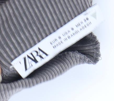 Zara Women's Grey Long Sleeve Dress Size 8