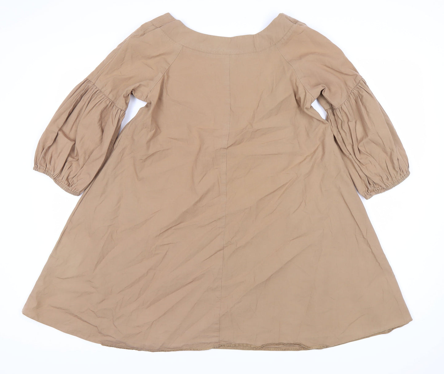Topshop Women's Brown Balloon Sleeve Dress