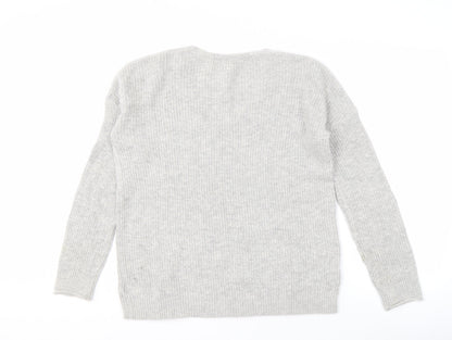 Gap Womens Grey V-Neck Pullover Jumper S