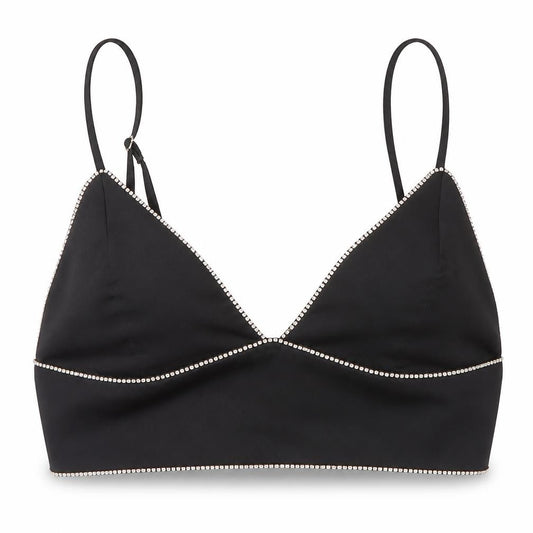 Pull & Bear Black Camisole Tank V-Neck Beaded 12
