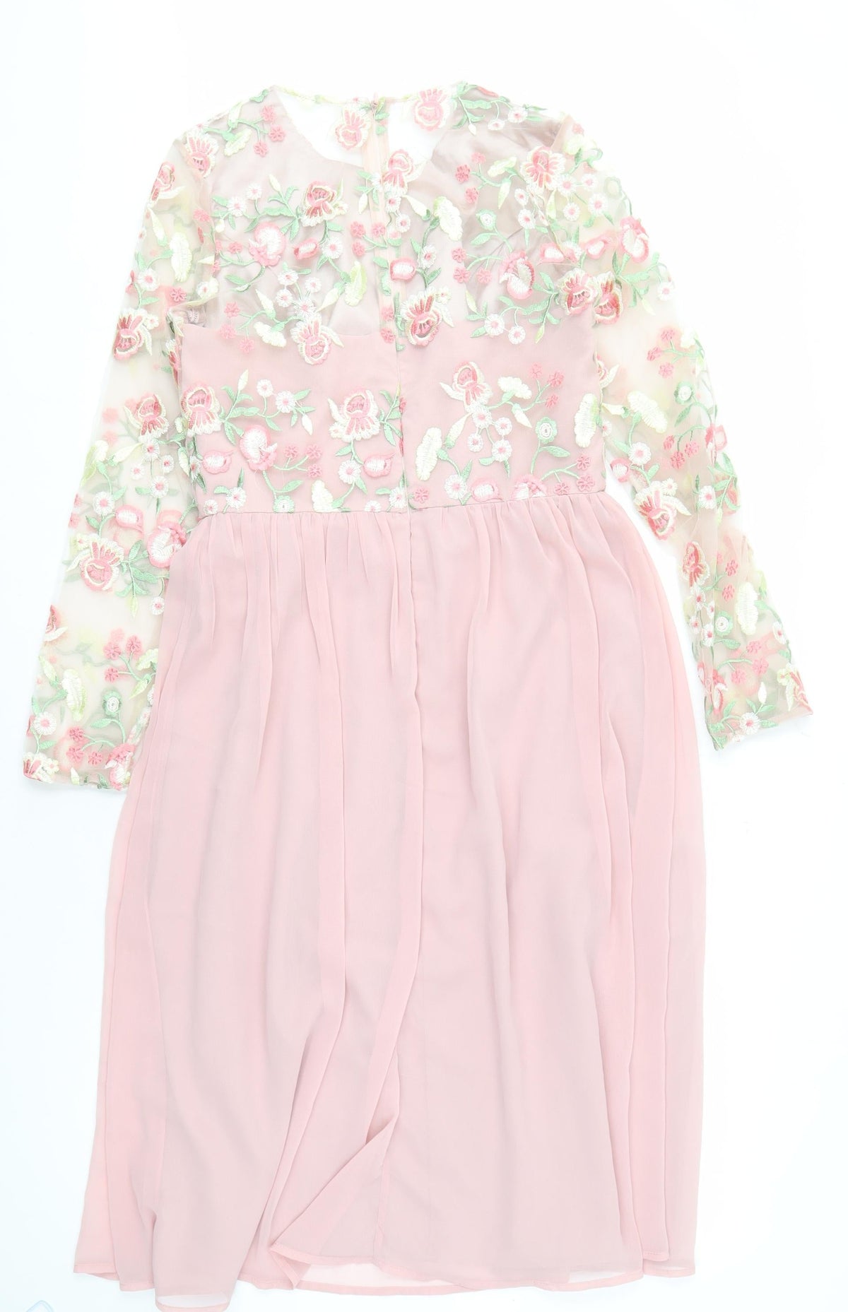 Chi Chi London Women's Pink Floral Embroidered Dress