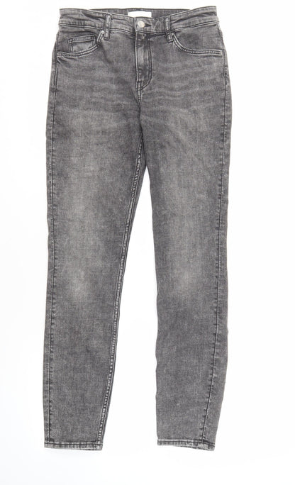Additional front view of H&M Grey Skinny Denim Jeans for women’s -, size UK 10
