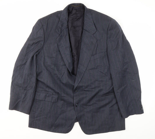 Marks and Spencer Men's Blue Striped Suit Jacket 46R