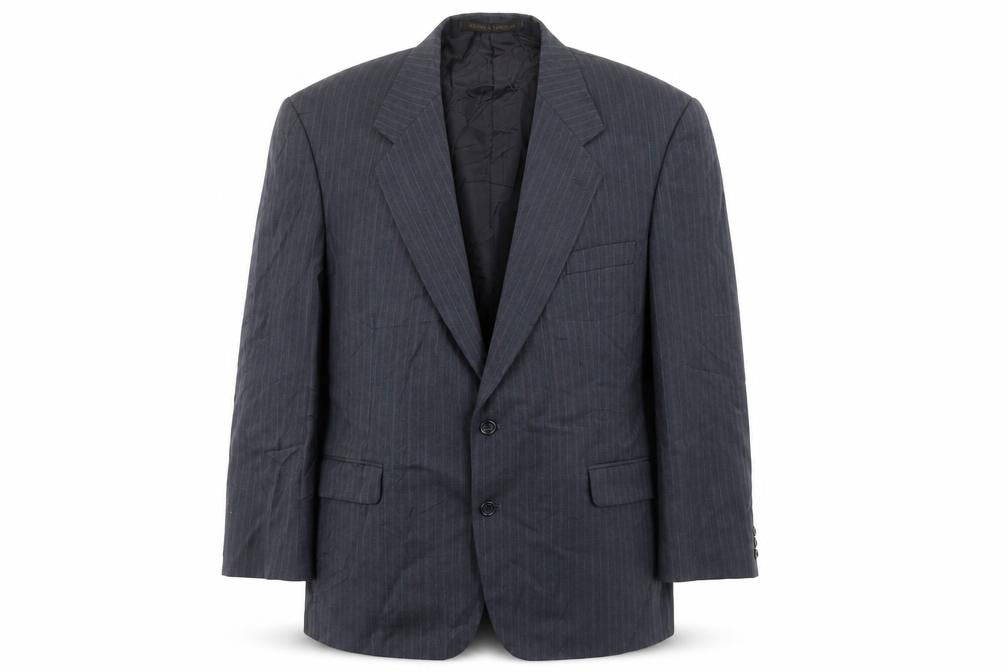 Marks & Spencer Men's Blue Striped Suit Jacket 46R