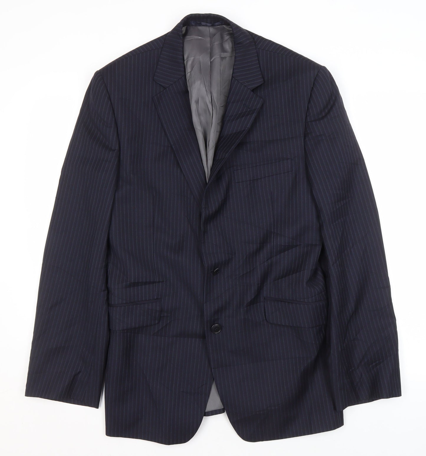 John Lewis Men's Blue Striped Blazer, Size 40R, Classic Fit