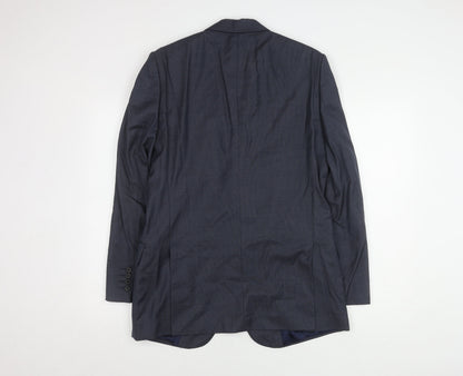 Back view of Jaeger Men's Blue Blazer, size 38, Classic Style