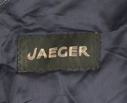 Close-up detail of Jaeger Men's Blue Blazer, size 38, Classic Style