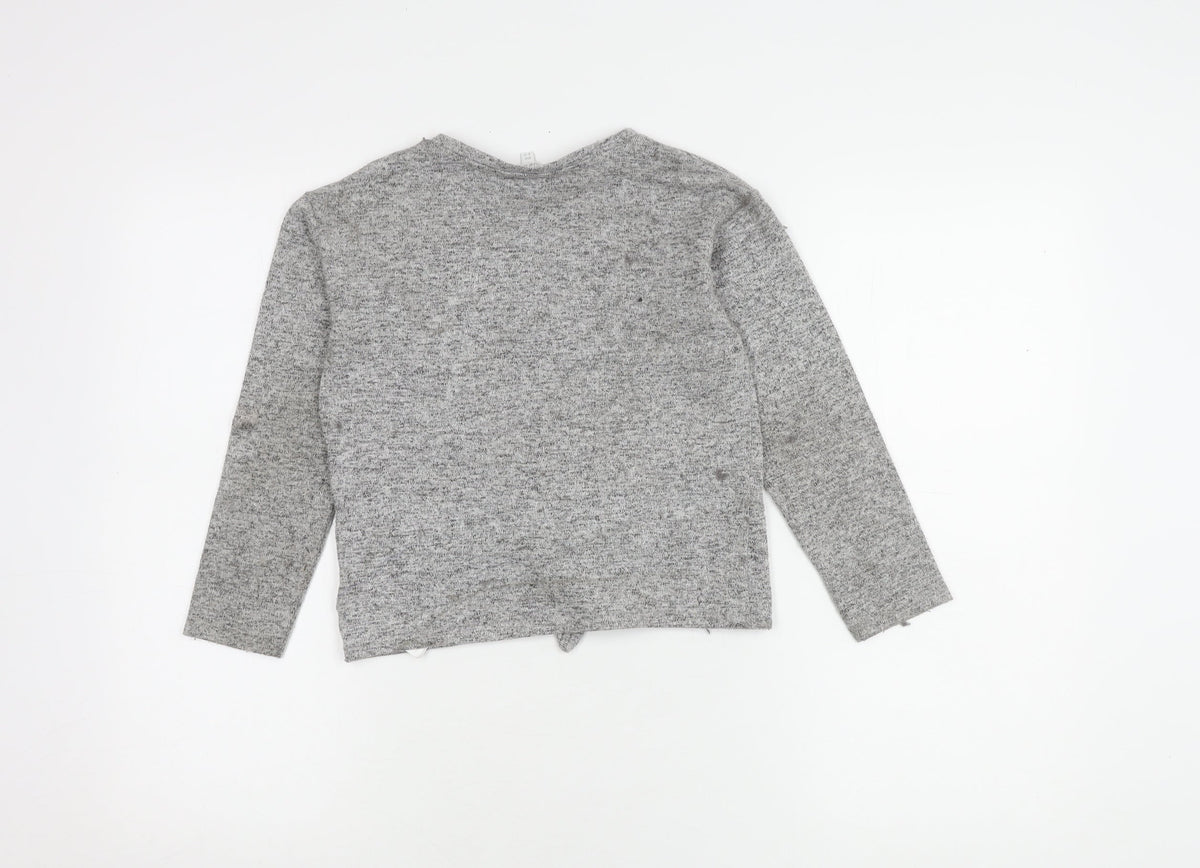 Bluezoo Girls Grey Pullover Jumper 8-9 Sequin Heart Accent