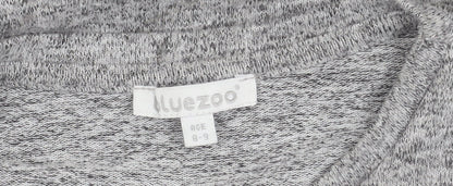 Brand and care label for Bluezoo girls’ grey jumper 8-9 sequin heart accent