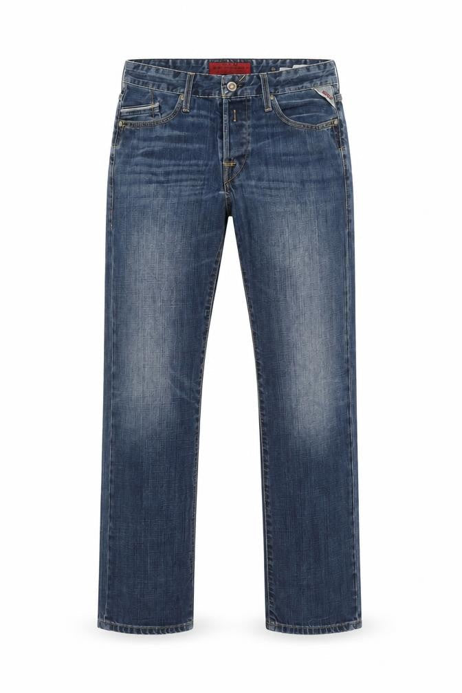 Replay Men's Blue Straight Jeans, Size 30, Distressed