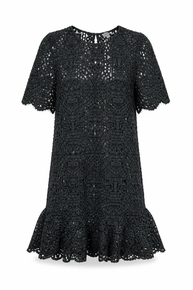 Jigsaw Women's Black Crochet Top, Size 12, Button Accent