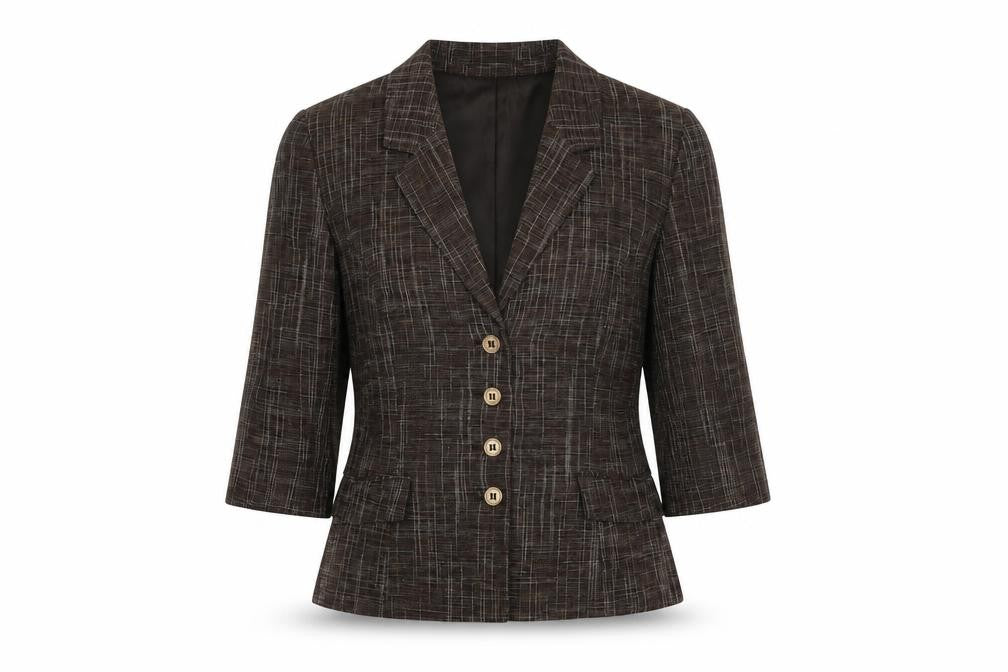 Minuet Women’s Brown Blazer Size 8 Classic Check