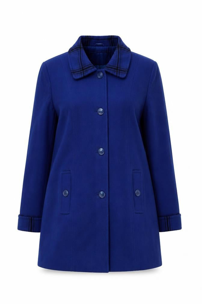 Julipa Women's Blue Pea Coat, Size 14, Buttoned