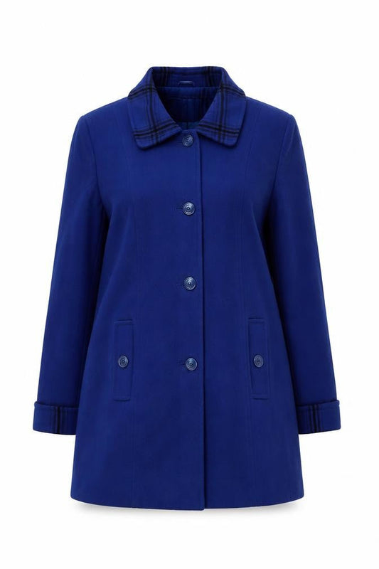Julipa Women's Blue Pea Coat, Size 14, Buttoned