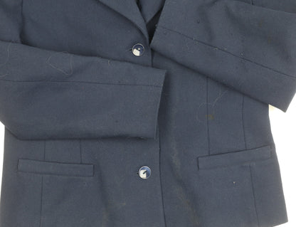 Close-up detail of C&A Blue Women's Blazer, size 14, Lined