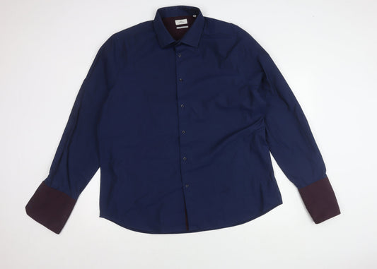 Next Men's Blue Regular Fit Dress Shirt 18