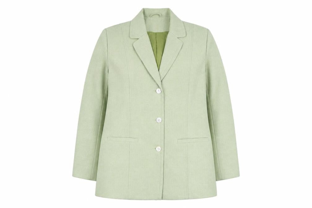 Daxon Women's Green Blazer Size 16 Long Notch Lapel