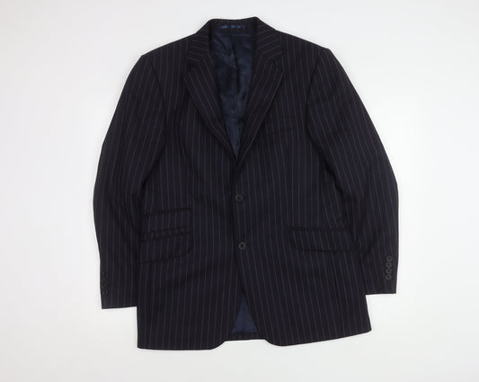 John Lewis Men's Blue Striped Blazer 40R Regular Fit