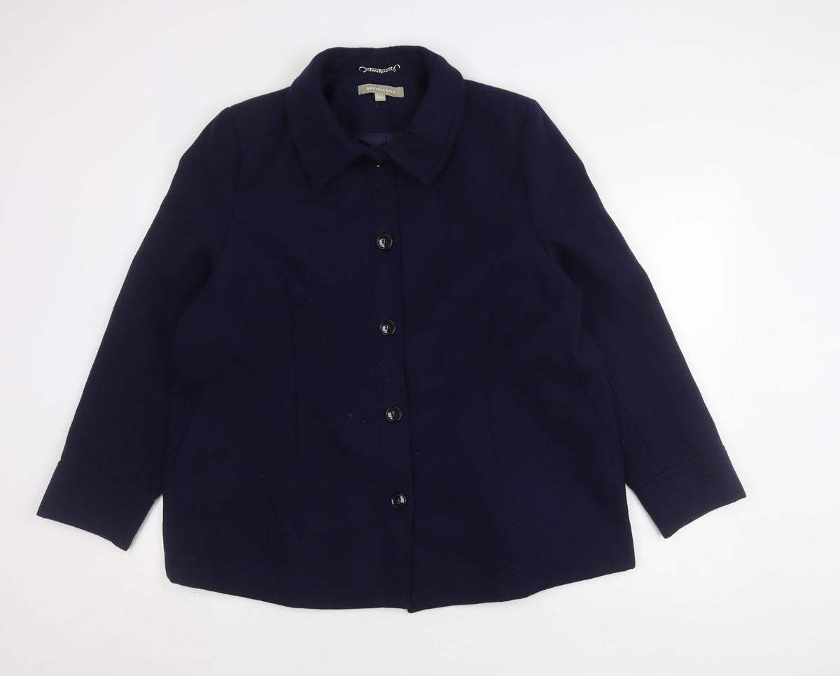 Anthology Blue Women's Size 20 Coat - Excellent Condition