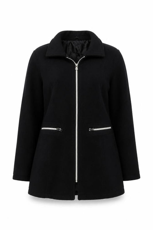 La Redoute Women's Black Wool Jacket, Size 10