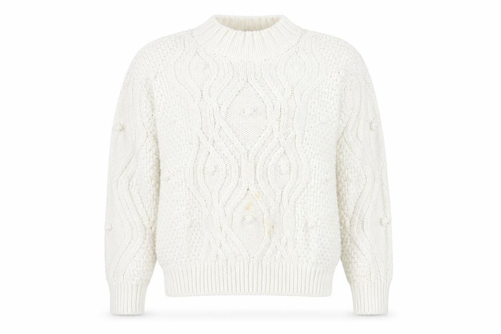 Lipsy Women's White Cable-Knit Jumper UK 8