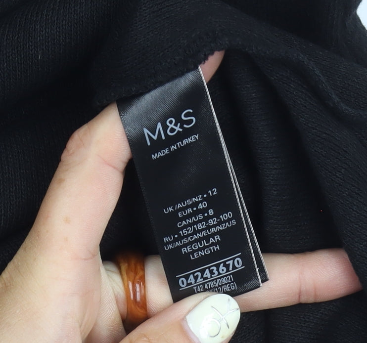Marks & Spencer Women's Black Dress 12 High Neck