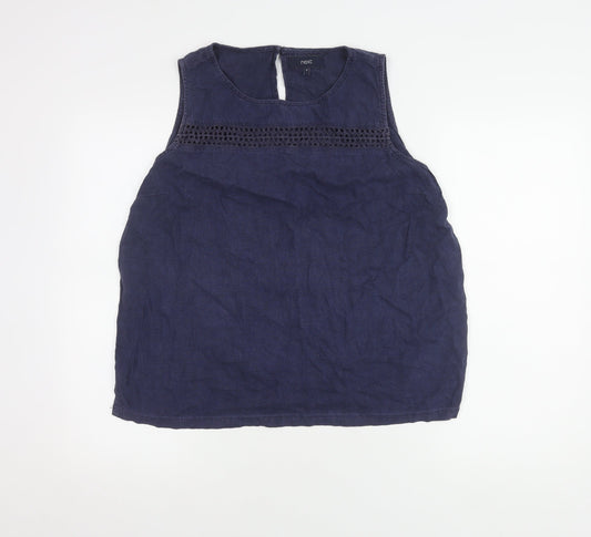 Next Women's Blue Sleeveless Tank Top with Crochet Accent