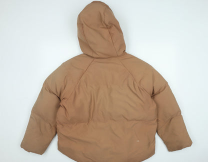 Back view of Missguided Women's Beige Puffer Jacket, size 10
