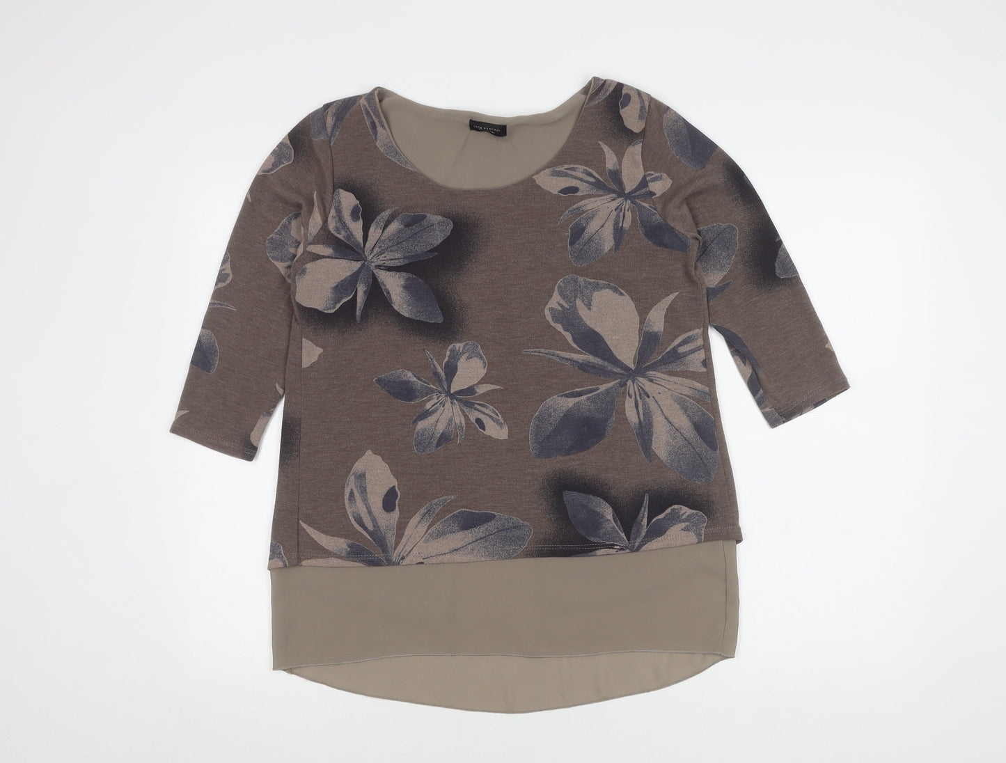 Luca Vanucci Women's Brown Floral Tunic, Size S