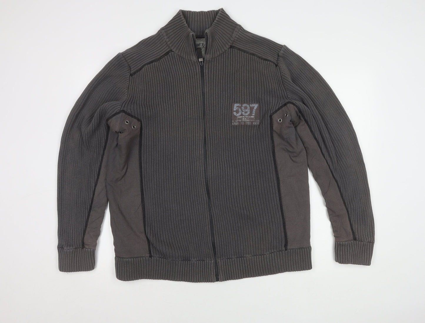 Next Men's Grey XL Cotton Casual Jacket
