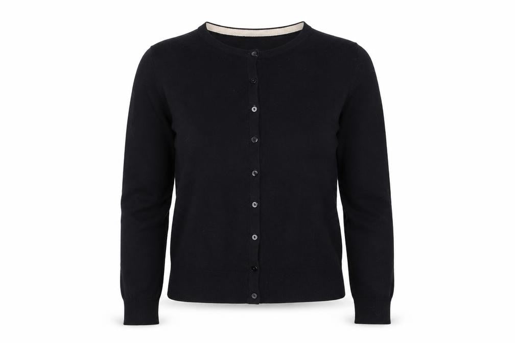 Linea Women's Black Cardigan, S, Round Neck, Casual