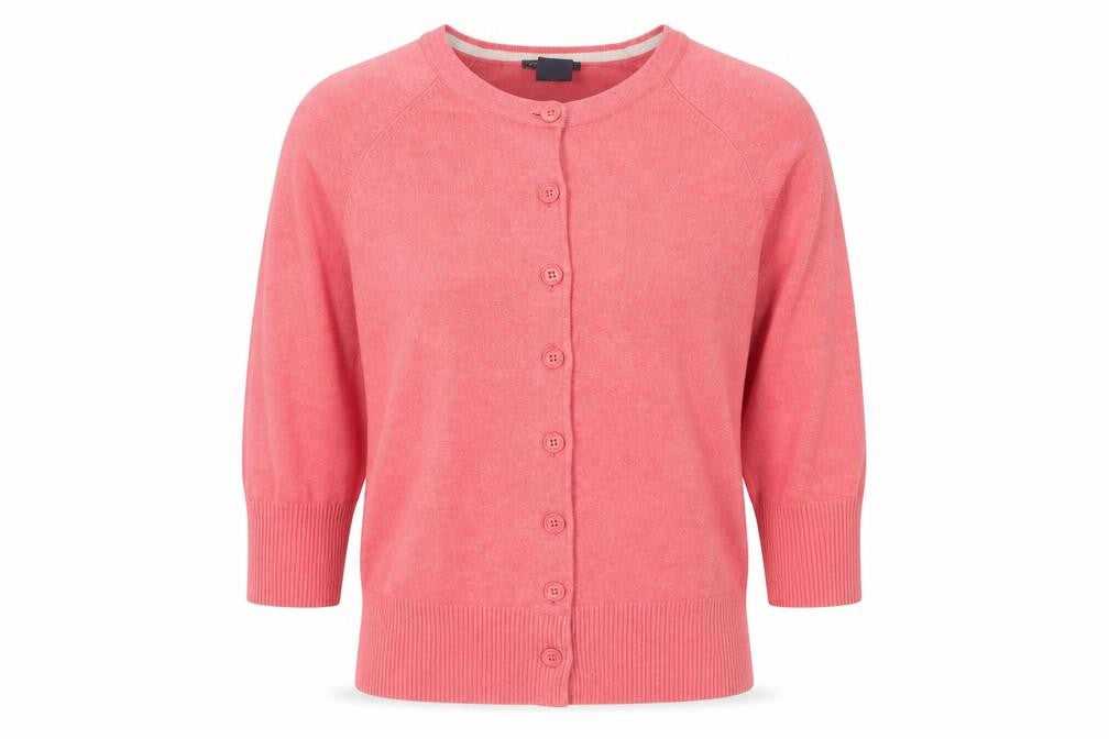 Gap Womens Pink Cardigan M Round Neck 3/4 Sleeve