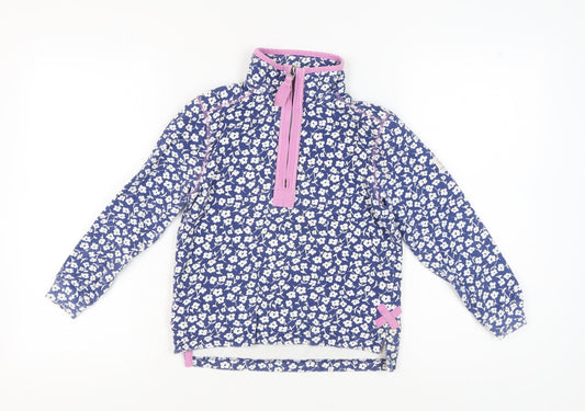 Lazy Jacks Girls Blue Floral Pullover Sweatshirt 7-8 Years
