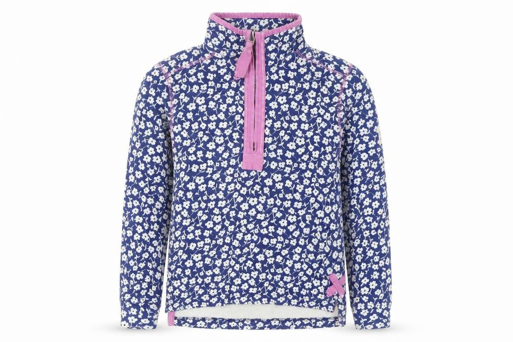 Lazy Jacks Girls Blue Floral Pullover Sweatshirt 7-8 Years