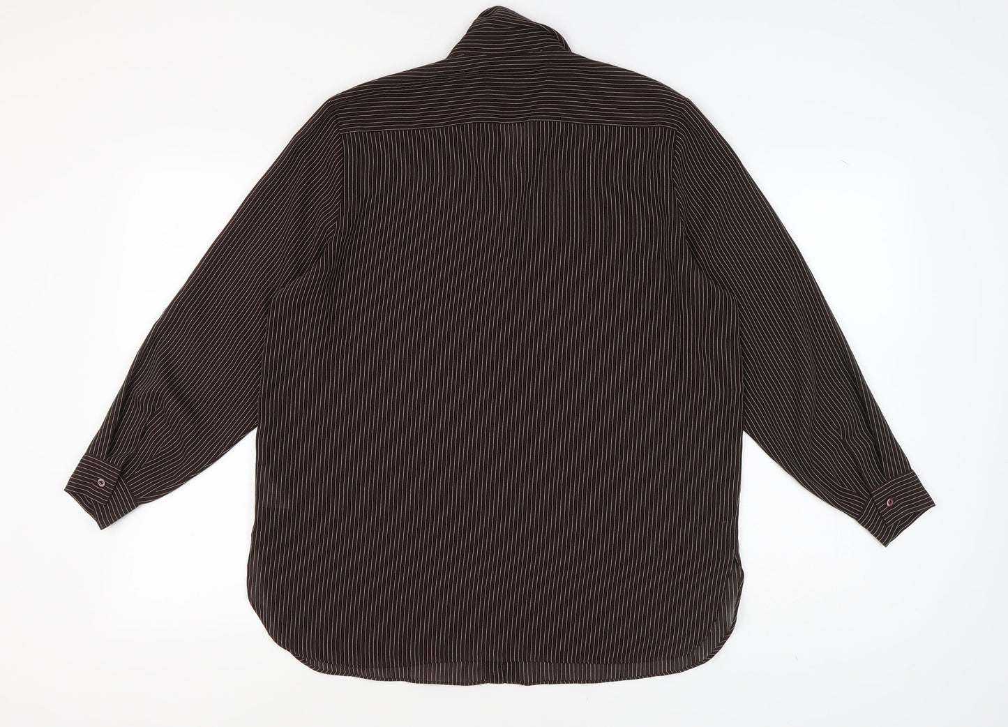 Next Women's Brown Striped Button-Up Shirt, Size M