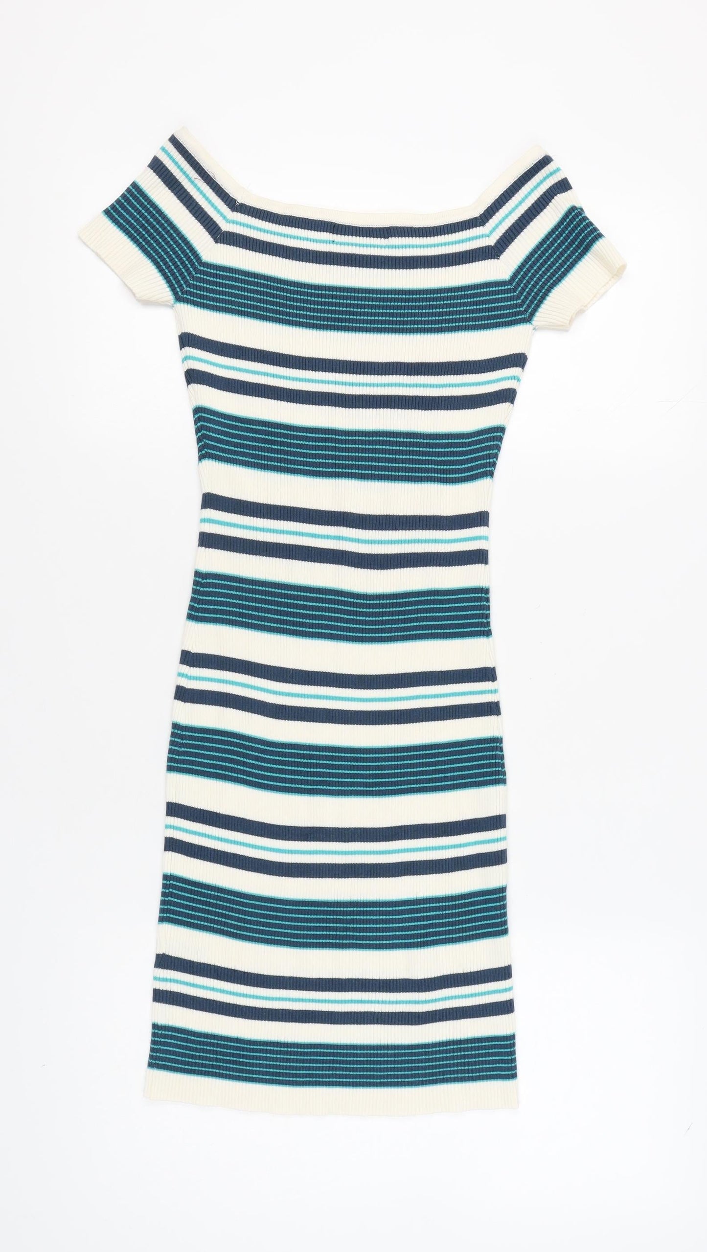 LU NYC Women's Multicoloured Striped Bodycon Dress L