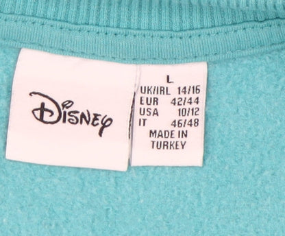 Preloved Disney Women's Blue Pullover Sweatshirt L - Detail