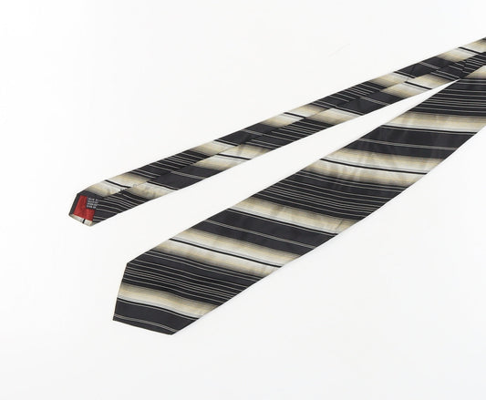 Baumler Men's Black Striped Designer Silk Tie