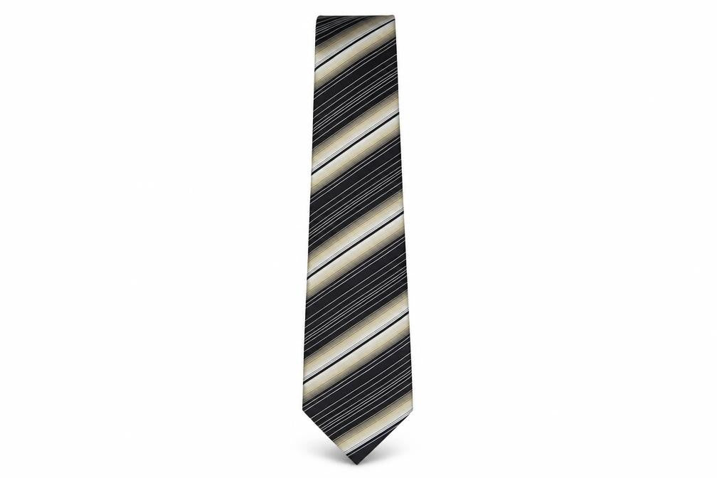 Bäumler Men's Black Striped Designer Silk Tie